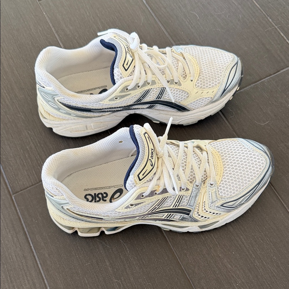 Asics Cream and Gray Gel Sneakers